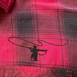 Flanellskjorte m fluefiskemotiv